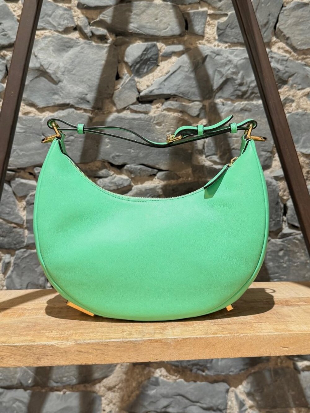 Fendi Green Leather Fendigraphy Small Bag